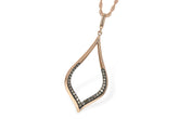 14KT Gold Brown Diamond Teardrop Necklace